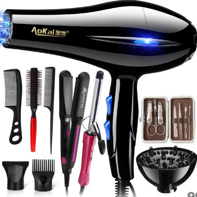 220V Hair Dryer Professional 2200W Gear Strong Power Blow Hair Dryer Brush for Hairdressing Barber Salon Tools Hair Dryer Fan