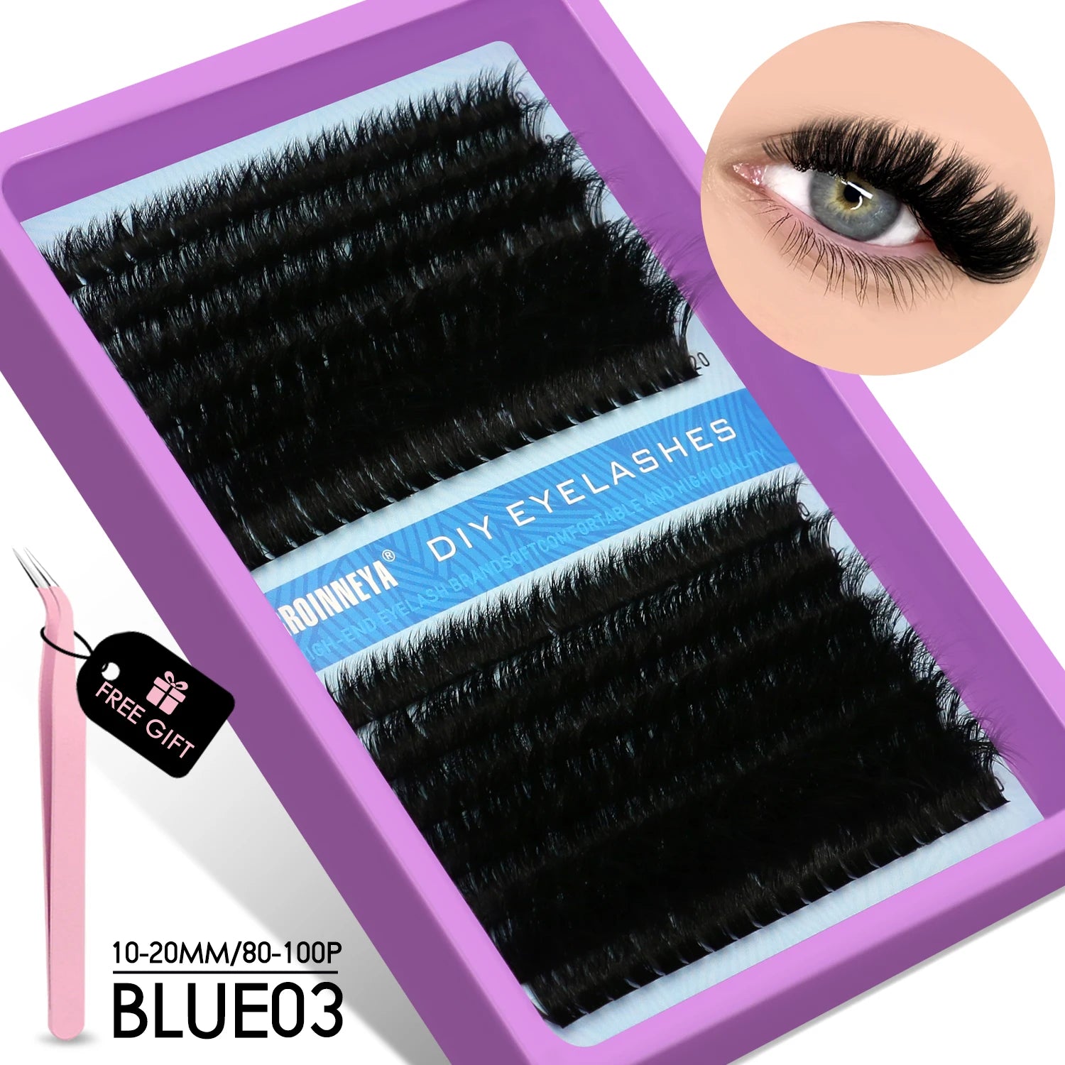 Cluster Lashes Kit Fluffy Individual Lashes Volume Mixed Tray Faux Mink Lashes Eyelash Extension Makeup