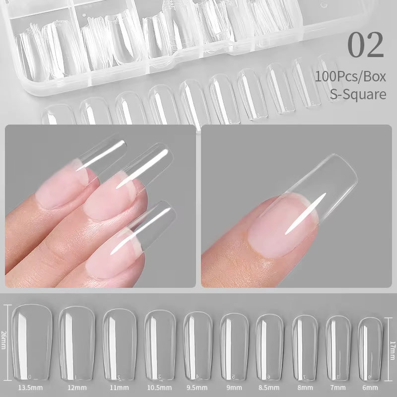 Press on Nail Art False Nails Fake Nails Coffin Gel Nails Extension System Full Cover Short Nail Soft Gel Tips Accessories Tool