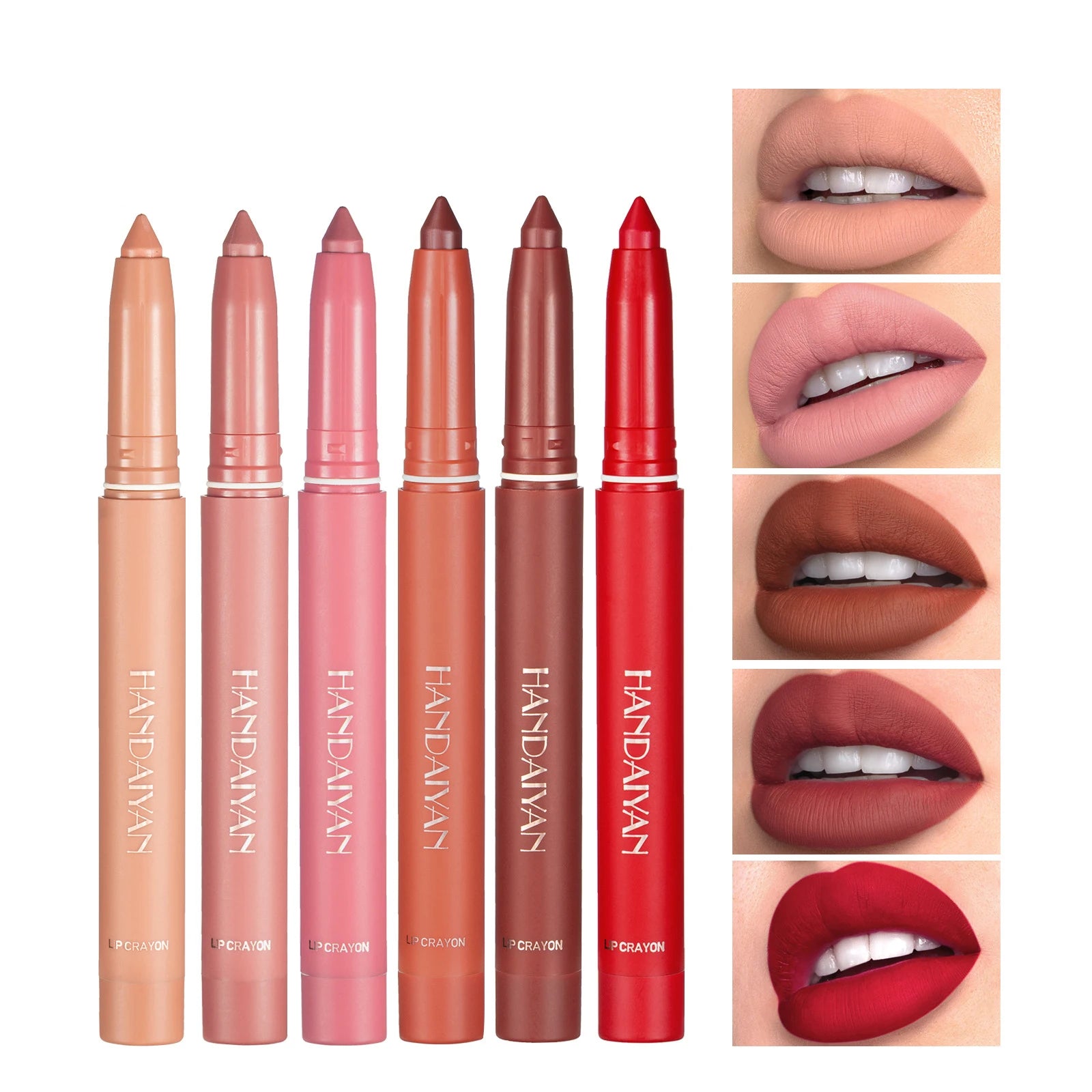 12 Color Matte  Nude Pink Matte Solid Lip Gloss Waterproof Long Lasting cil Lip Liner Pen Lip Makeup