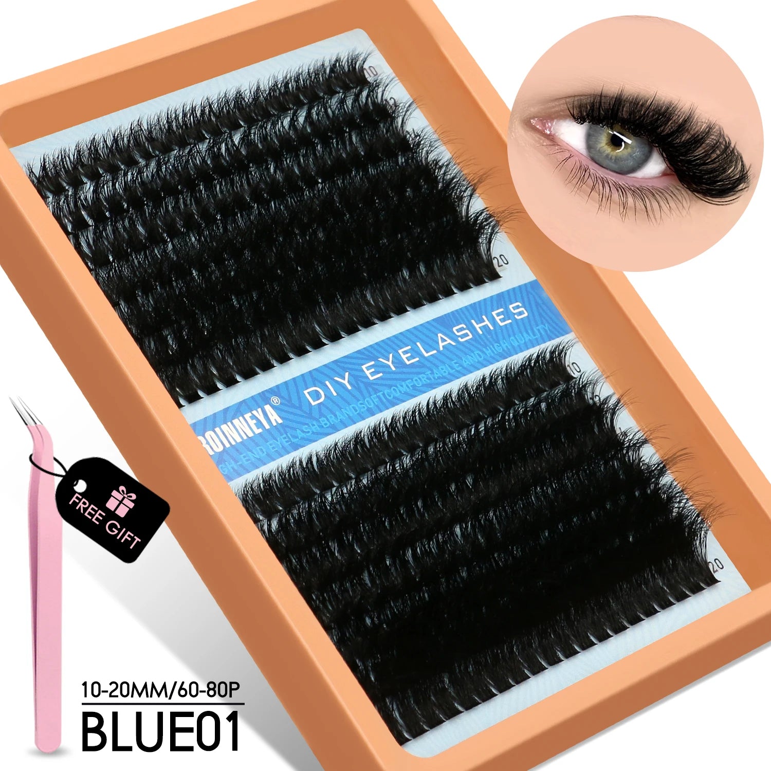 Cluster Lashes Kit Fluffy Individual Lashes Volume Mixed Tray Faux Mink Lashes Eyelash Extension Makeup