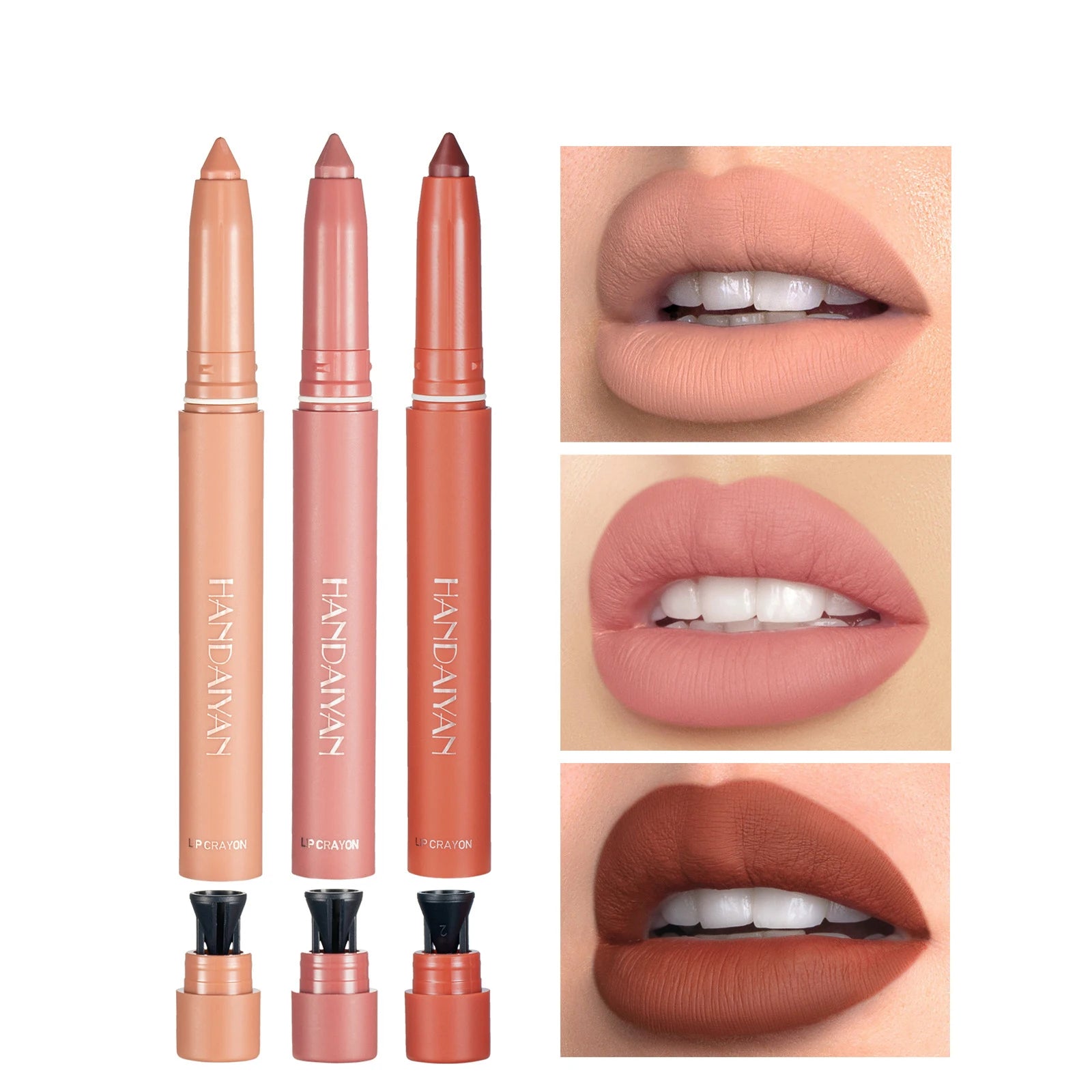 12 Color Matte  Nude Pink Matte Solid Lip Gloss Waterproof Long Lasting cil Lip Liner Pen Lip Makeup