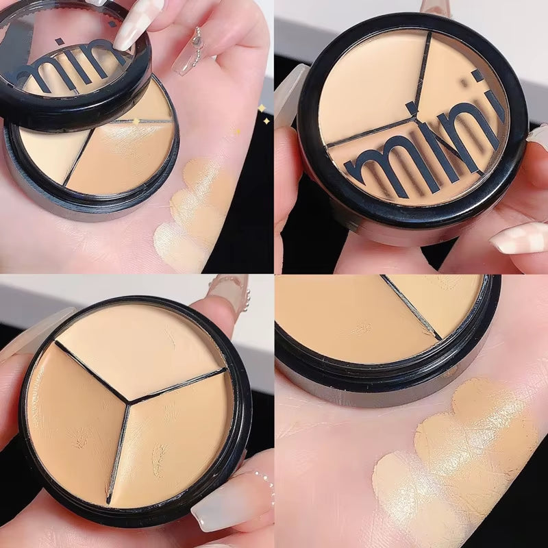 3 Colors Brand Foundation Concealer for Dark Circles,Tears,Freckles,Acne,Pigmentation Blemishes Waterproof Full Coverage Makeup