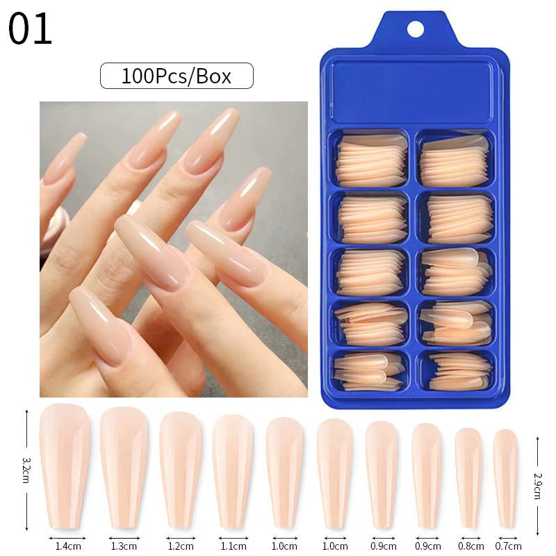 Press on Nail Art False Nails Fake Nails Coffin Gel Nails Extension System Full Cover Short Nail Soft Gel Tips Accessories Tool