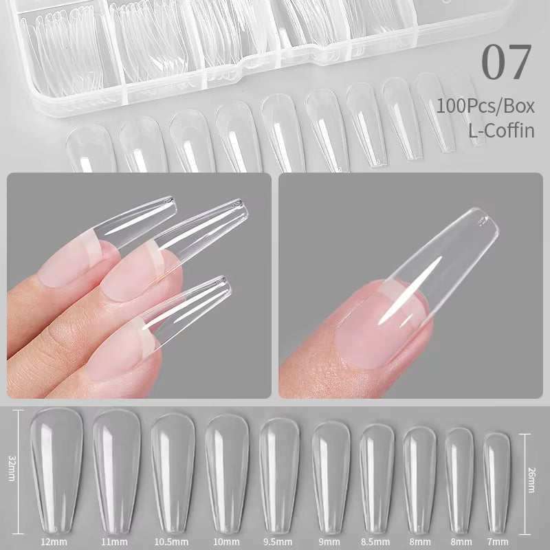 Press on Nail Art False Nails Fake Nails Coffin Gel Nails Extension System Full Cover Short Nail Soft Gel Tips Accessories Tool