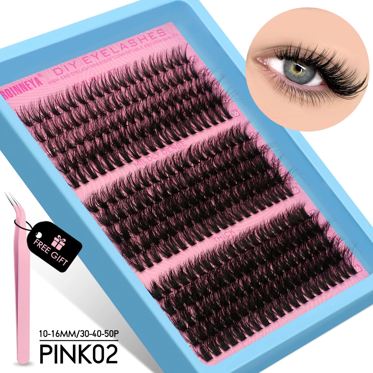 Cluster Lashes Kit Fluffy Individual Lashes Volume Mixed Tray Faux Mink Lashes Eyelash Extension Makeup